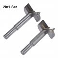 Uxcell Forstner Wood Boring Drill Bits 40mm 42mm Dia Hole Saw Carbide Alloy Steel Tip Round Shank Cutting For Hinge Plywood