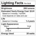 Satco S3767 25 Watt Turn Tip Medium Base Frosted Decorative Light Bulbs 2 Per Card