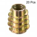 Uxcell Furniture Threaded Insert Nuts Zinc Alloy Hex-flush M10 Internal Threads 20mm Length 20pcs