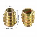 Uxcell Furniture Threaded Insert Nuts Zinc Alloy Hex-flush M10 Internal Threads 20mm Length 20pcs