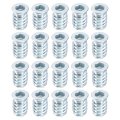 20pcs Threaded Inserts M6-1x17 Zinc Plated Carbon Steel Hex Socket Drive Screw-in Nut For Wood Working Tool And Accessories 