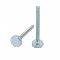 Uxcell M4x40mm Thread Zinc Plated Knurled Round Head Thumb Screws Silver Blue 10pcs