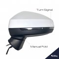 Spieg Driver Side Mirror Replacement For Audi A3 Quattro S3 2015-2020 Power Heated Manual Fold Turn Signal Light Ibis White