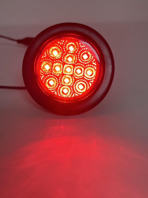 10 Pack 2 In Round Red Led Side Marker Clearance Lights 13 Leds Waterproof For Trailers Trucks Buses And Vans Includes Rubber