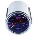 Universal 2 In 52mm Oil Pressure Gauge Kit With Smoke Tint Lens White Led Display And Red Illuminated Needles For Auto Truck
