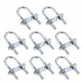 Uxcell Round U-bolts 8 Sets 0 87 22mm Inner Width 70mm Length Steel M6 With Nut Plate Washer