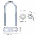 Uxcell Round U-bolts 8 Sets 0 87 22mm Inner Width 70mm Length Steel M6 With Nut Plate Washer