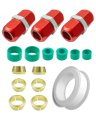 Automobile Air Conditioning Repair Splice Connector Kit Replace 800-64000-641 800-642 Fit For 5 8 In 3 8 1 2 Aluminum Tube 