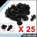 Uxcell 25 Pcs Plastic Push In Car Bumper Fender Door Rivets Clip 10mm Hole