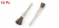Uxcell 12 Pcs 3mm Shank 5mm Pen Shape Bristle Brush Brown