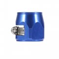X Autohaux 4pcs An12 Hex Blue Car Hose Finisher Flexible Rubber Pipe Clamp With Screw Band Adapter Fitting For Oil Fuel Water