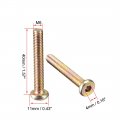 Uxcell M6x40mm Furniture Bolt Hex Socket Drive Round Head Screw Zinc Plated 16pcs