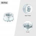 Uxcell 60pcs M4 K-lock Nut With External Tooth Washer Zinc Plated Steel Star Locking Nuts Washers Silver