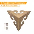 Uxcell 45x45x45mm Metal Box Corner Protectors Edge Guard Bronze Tone 6pcs