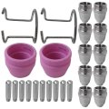 Plasma Cutter Tips 24x Ag-60 Accessories Electrode Cutting Nozzle Porcelain Accessory Set Replacement Consumables