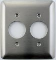 Mulberry Princess Style Satin Stainless Steel 2 Gang Switch Plate For Round Electrical Outlets 