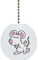 White Mouse Ceramic Fan Pull 