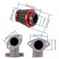 Goofit Pz22 22mm Carburetor Intake Manifold Pipe With 35mm Red Air Filter Replacement For 110cc 125cc Sunl Taotao Pit Dirt Bike