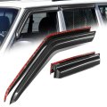 Window Rain Guards For 1984-2001 Jeep Cherokee Carbon Fiber Pattern Vent Visors And Shades Glossy Black Set Of 4 