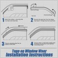 Window Rain Guards For 1984-2001 Jeep Cherokee Carbon Fiber Pattern Vent Visors And Shades Glossy Black Set Of 4