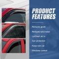 Window Rain Guards For 1984-2001 Jeep Cherokee Carbon Fiber Pattern Vent Visors And Shades Glossy Black Set Of 4