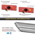 4-pieces For 1994-2002 Compatible With Dodge Ram 2500 3500 Dually Pickup Red Amber Led Strip Rear Fender Light Side Marker Lamp