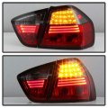 Acanii For 2005-2008 Bmw E90 4-door Sedan 3-series Red Smoked Led Tail Lights Brake Lamps Pair Set Driver Passenger