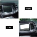 Carbon Fiber Center Dashboard Navigation Screen Frame Trim Cover For Dodge Challenger 2015 2016 2017 2018 2019 2020 2021 2022