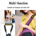 Giftpuzz Green Leaves Print 2 Pack Auto Accessories Car Shoulder Strap Pad Backpack Pads Sling Bags Guitars Messenger Bags
