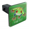 Personalized Custom 1 Line Tree Frog On Leaf Tow Trailer Hitch Cover Plug Insert
