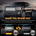 2pcs 24 In Truck Grill Strobe Lights Strip 288 Led White Emergency Flashing Warning Safety For Plow Trucks Construction