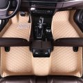 Custom Automotive Car Floor Mats For 99 Sedan Suv Sports Men Women Protection Full Coverage Pads Anti-slip Leather Lining Beige 