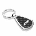 Ipick Image Compatible With Ford F150 Lariat Real Black Carbon Fiber Chrome Metal Teardrop Key Chain