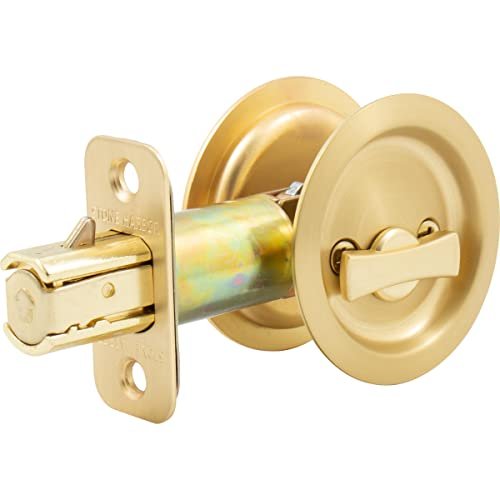 Round Pocket Door Lock Privacy Bed Bath Latch 2-3 8 Backset Rcl Satin Brass By Stone Harbor Hardware