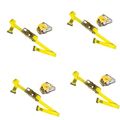 4 Pack 12 Ft E Track Ratchet Tie Down Straps For Truck Trailer And Enclosed Cargo Van Polyester Heavy Duty Load Capacity 1000 