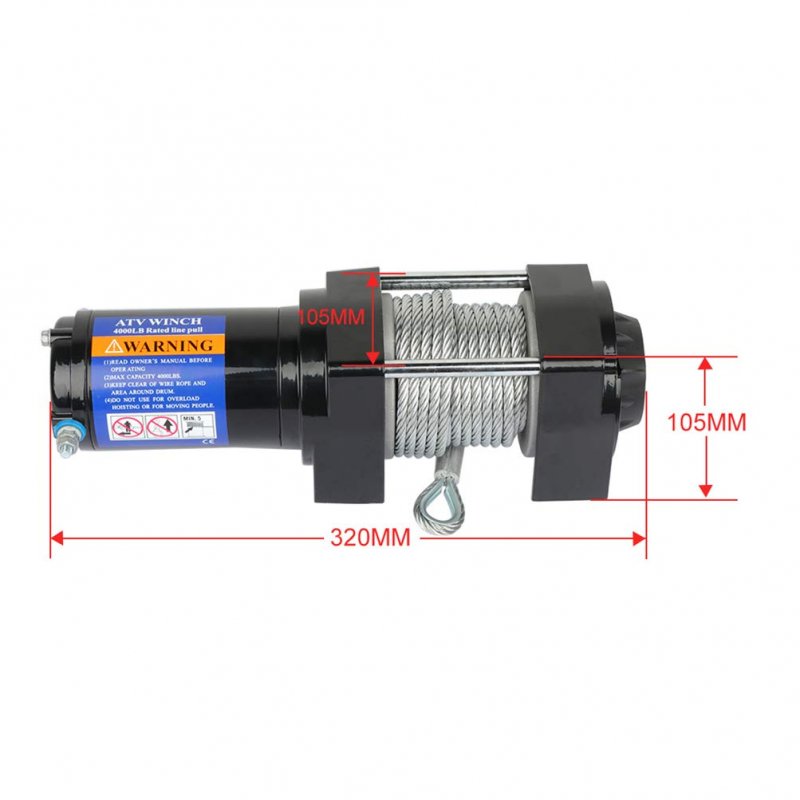 12v 4000lbs Electric Winch Towing Trailer Steel Cable Off Road W Wireless Remote