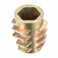 Uxcell Furniture Threaded Insert Nuts Zinc Alloy Hex-flush M6 Internal Threads 13mm Length 50pcs