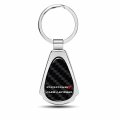 Ipick Image Compatible With Dodge Challenger Real Black Carbon Fiber Chrome Metal Teardrop Key Chain