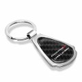 Ipick Image Compatible With Dodge Challenger Real Black Carbon Fiber Chrome Metal Teardrop Key Chain