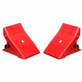 2 Pack Steel Wheel Chock Foldable Tire Stop For Car And Trailer Td5775 Heat Treated Drop Forged High Visibility Red Finish 