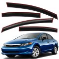 Wv194462 In Channel Side Window Visor Deflector Rain Guards Dark Smoke Shatterproof Acrylic 4 Piece Set For 2012 To 2015 Honda 
