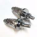 Semt-2 Pcs Chrome Eagle Head Bolts Screws Compatible With Universal License Plate Tag Frame Windshield Trim Fantastic