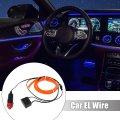 2 Meter 6ft Neon El Wire String Strip Orange Cold Light Glow With Cigarette Lighter For Car Interior Decoration