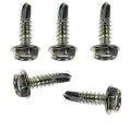 Self Tapping Screws 5 Pieces Steel With Chrome Finish Hex Drive Style Zinc Plating 3 4 In Overall Length 10 Thread Size 