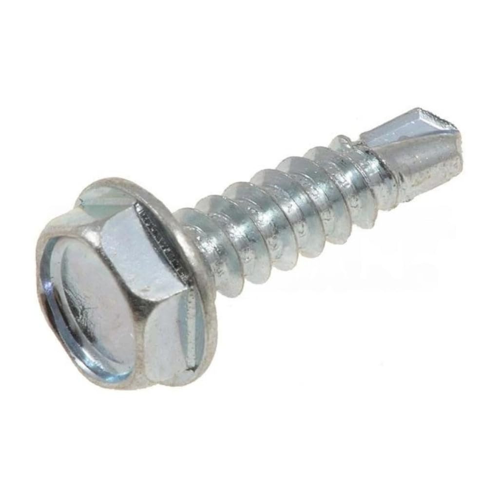 Self Tapping Screws 5 Pieces Steel With Chrome Finish Hex Drive Style Zinc Plating 3 4 In Overall Length 10 Thread Size