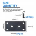 Uxcell Straight Bracket Stainless Steel 80x40mm Flat Brace Corner Fastener Connector With Screws For Mending Plate Board Window