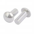 Uxcell 100pcs M5 X 12mm Aluminum Half Round Head Solid Rivet Fastener Silver Tone