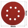 Hifrom 60 Pieces 8 Holes Sanding Discs 5 Inch Hook And Loop 40 Grit Sandpaper Assortment Replacement For Random Orbital Sander
