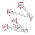 Caltric Front Upper And Lower A-arm Bushing Kit Compatible With Honda Sportrax 300 Trx300ex 1993-2004 Left Right