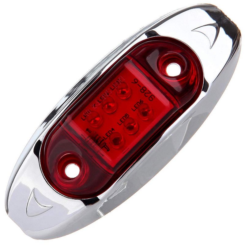 6led Side Marker Light 5pcs Red White Fish Shape Trailer Lamp Stop Turn Tail Fit For Boats Van Truck Pickups 12v Waterproof